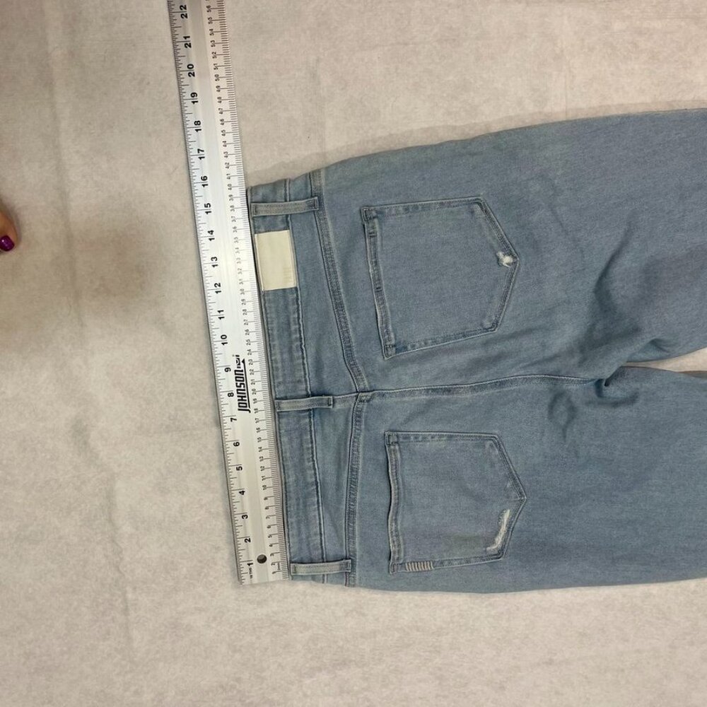 PAIGE Cindy High-Rise Straight-Leg Jeans Macaron Distressed Wash Size 32 - Picture 8 of 15